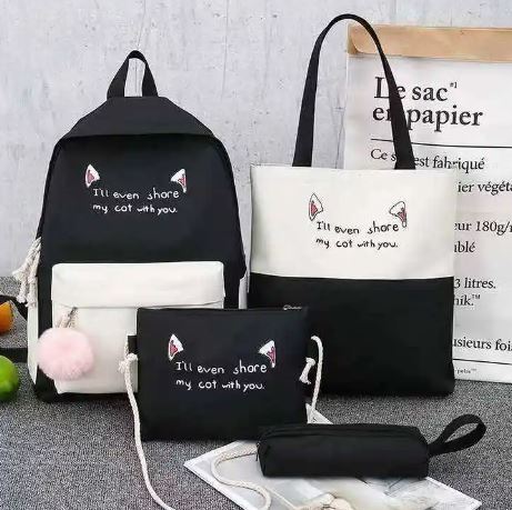 Pack de mochila Kawaii 4 en 1