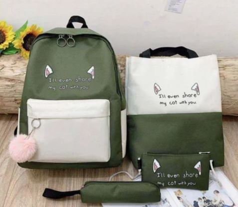 Pack de mochila Kawaii 4 en 1