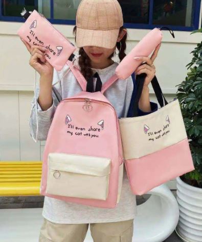 Pack de mochila Kawaii 4 en 1