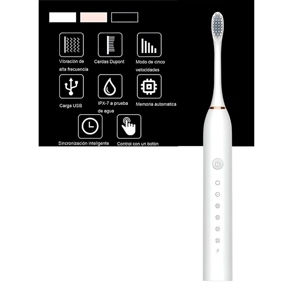 Cepillo de Dientes Eléctrico Avanzado Incluye 4 cabezales de Repuesto