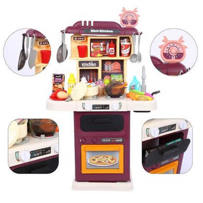 Cocina con Luces y Sonido Rosado 64 piezas