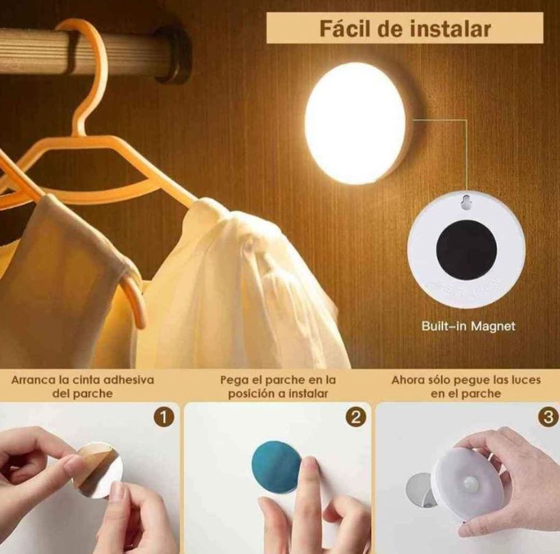 Luz led recargable con sensor de movimiento